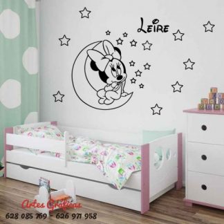 vinilo decorativo y adhesivo para pared de Minnie bebe para habitaciÃ³n infantil tambien stickers o pegatinas