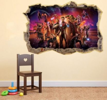 vinilo decorativo y adhesivo para pared de la pelicula vengadores end gamen en habitacion infantil o de adolescente