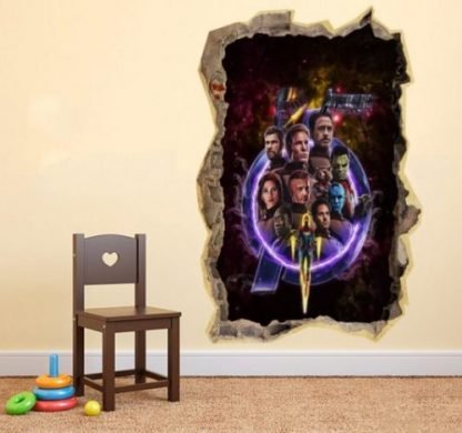 vinilo decorativo y adhesivo para pared de la pelicula vengadores end gamen en habitacion infantil o de adolescente