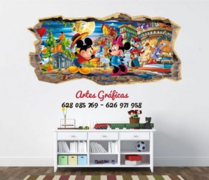 vinilo adhesivo y decorativo para habitacion infantil o de adolescentes de Mickey & Minnie