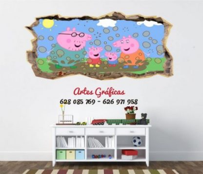 vinilo adhesivo y decorativo para habitacion infantil o de adolescentes de la serie Peppa Pig