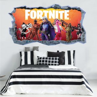 vinilo decorativo para pared de habitacion de adolescentes que juegan fortnite